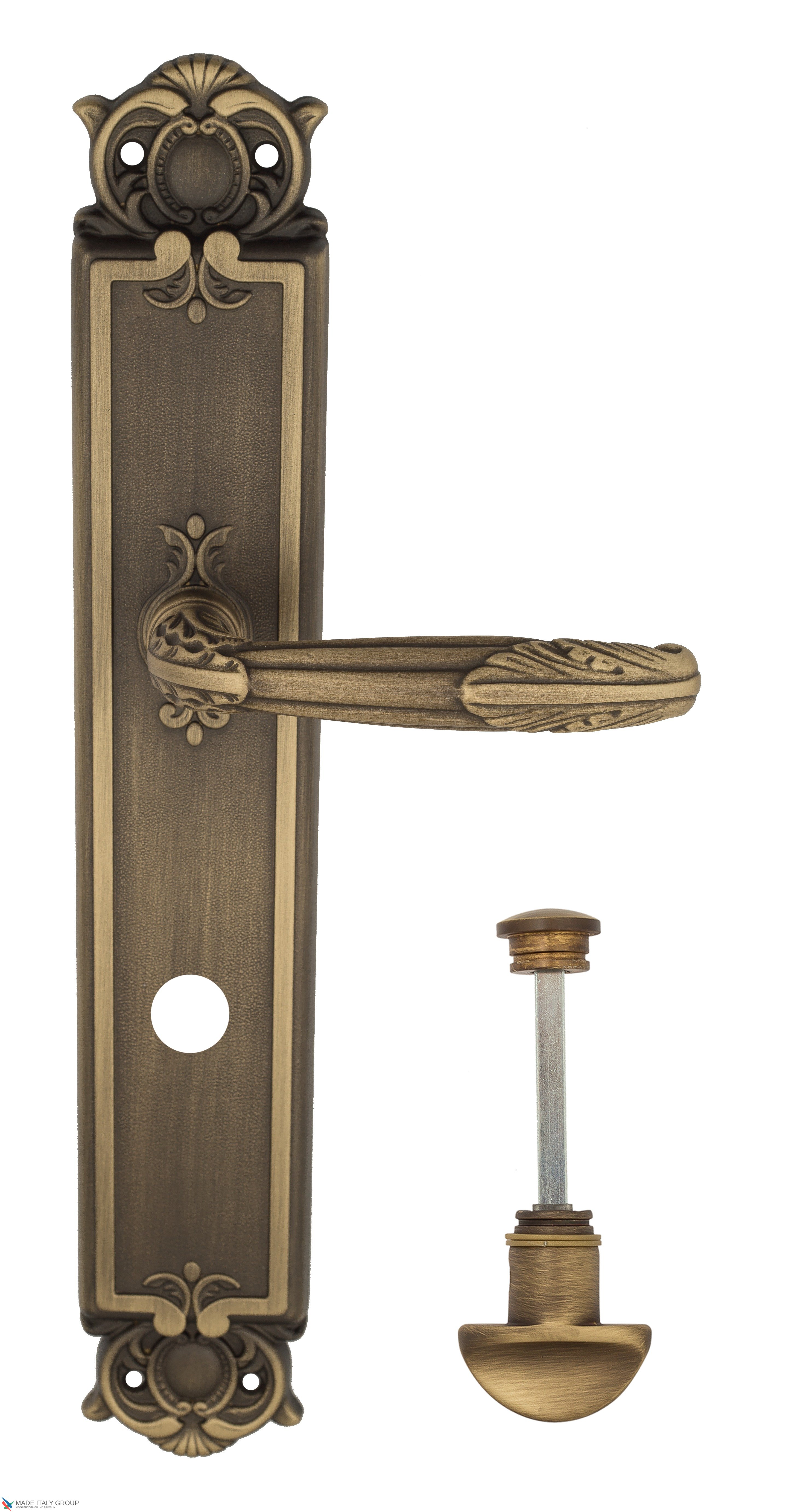 Дверная ручка Venezia "ANGELINA" WC-2 на планке PL97 матовая бронза