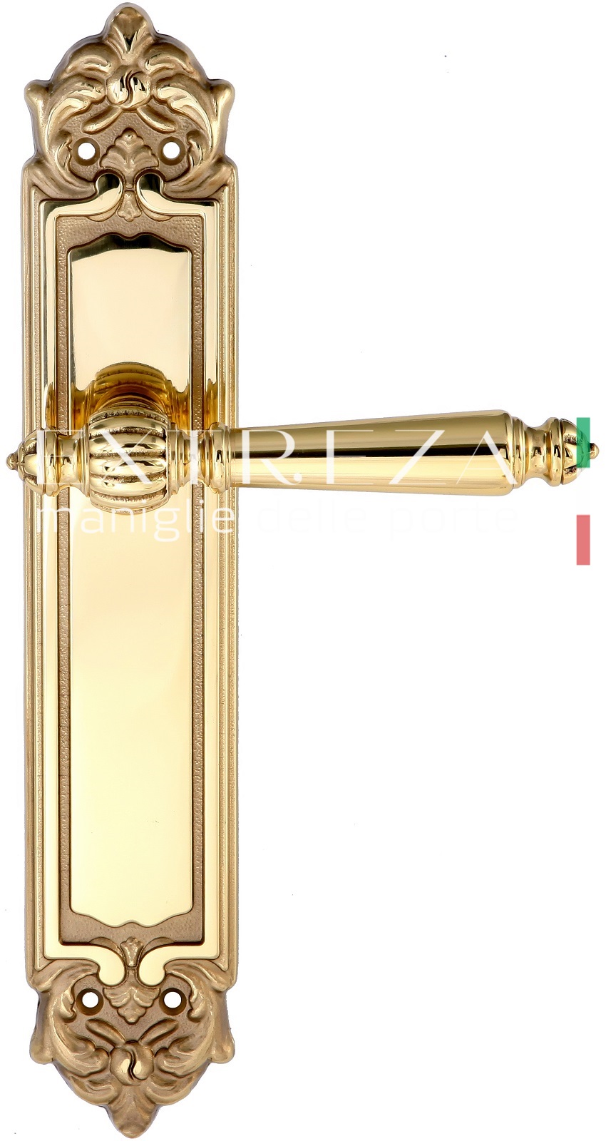 Ручка дверная Extreza DANIEL (Даниел) 308 на планке PL02 PASS полированное золото F01