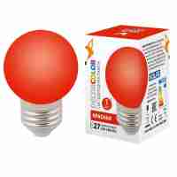 Лампа светодиодная Volpe E27 1W красная LED-G45-1W/RED/E27/FR/С UL-00005646