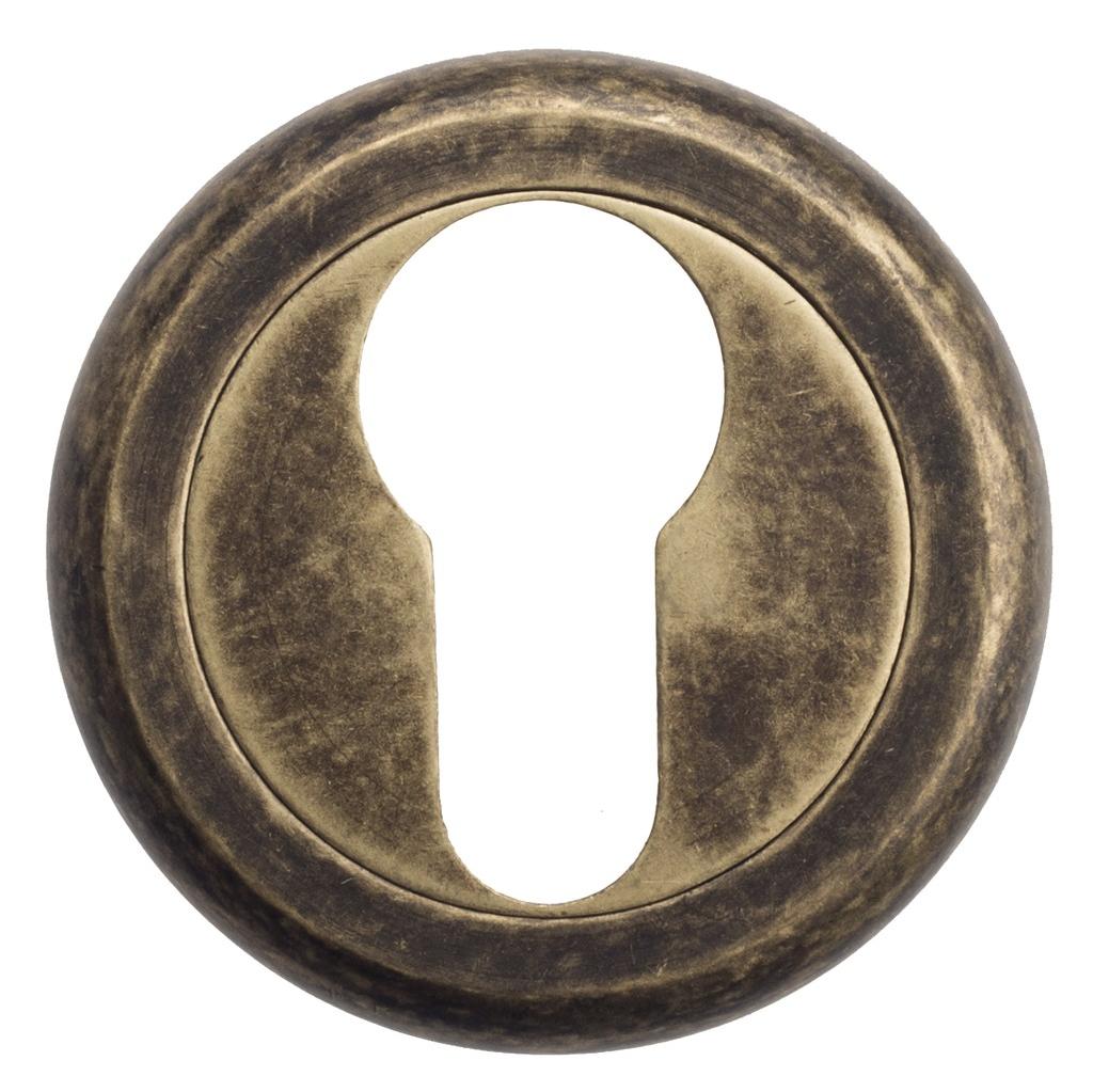 Накладка дверная с круглым основанием под цилиндр Venezia Cyl-1 D1 античная бронза