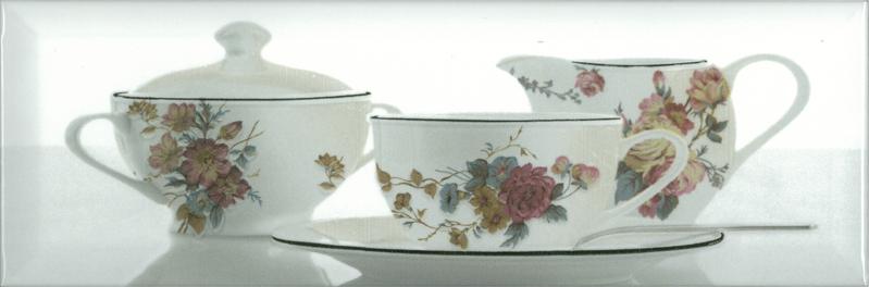 Плитка керамическая Absolut keramika Tea 02 Fosker Decor Tea 03 White A декор 10х30