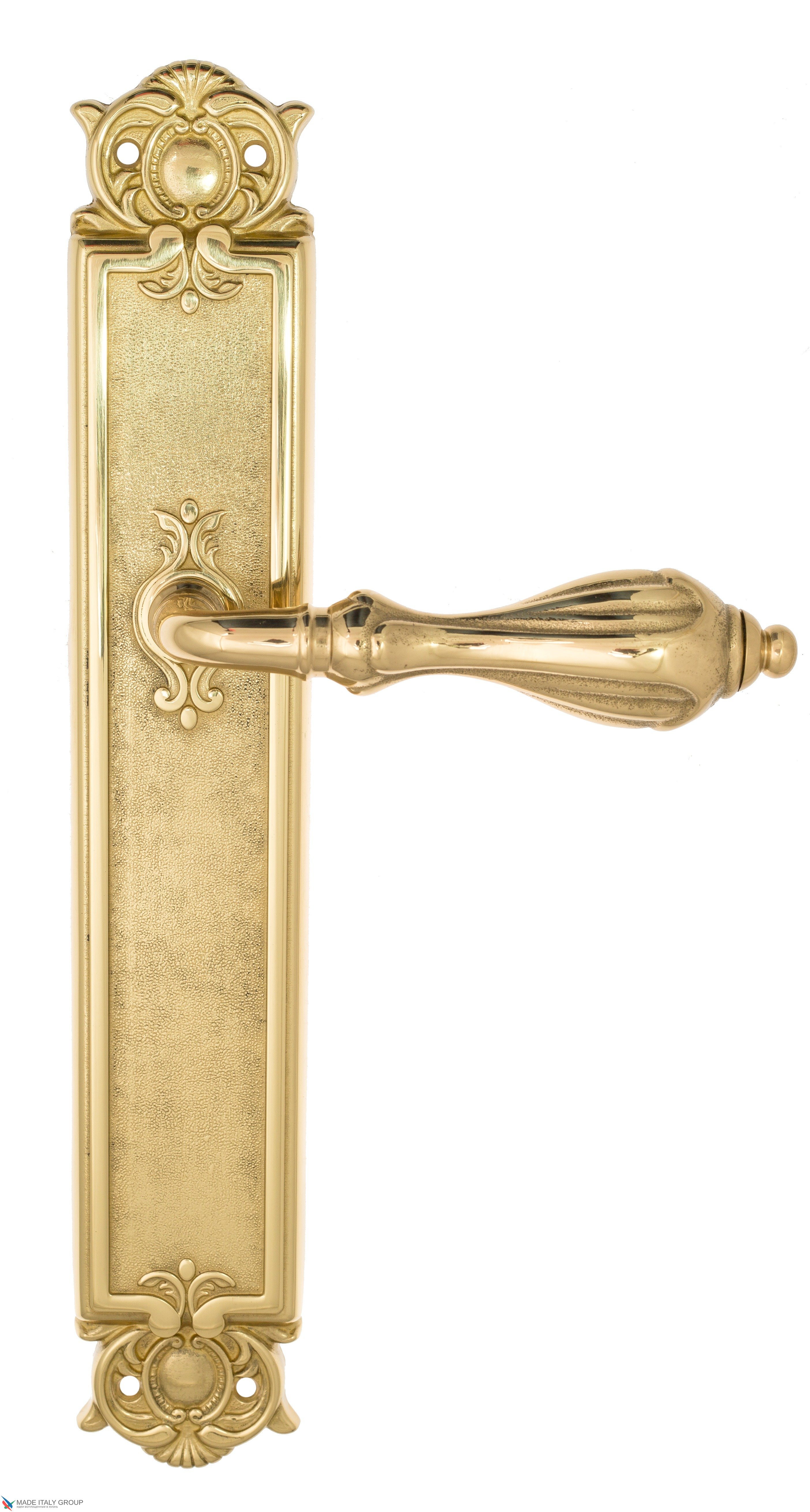 Дверная ручка Venezia "ANAFESTO" на планке PL97 полированная латунь