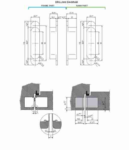 Петля дверная скрытой установки AGB ECLIPSE 3.2 хром Е302000606 без накладок