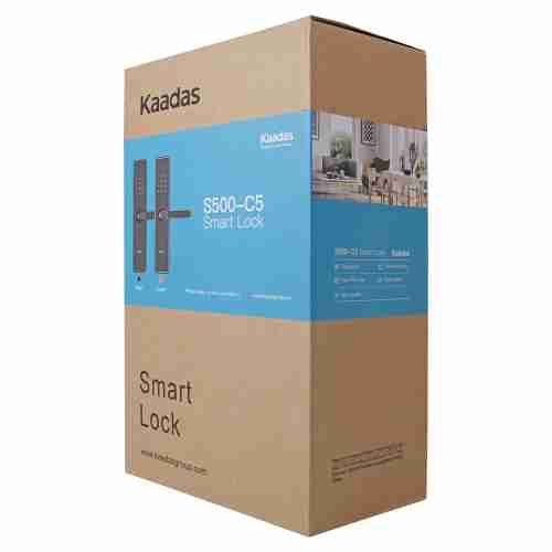 Замок врезной электронный к с ручкой Kaadas S500 с отпечатком пальца, черный