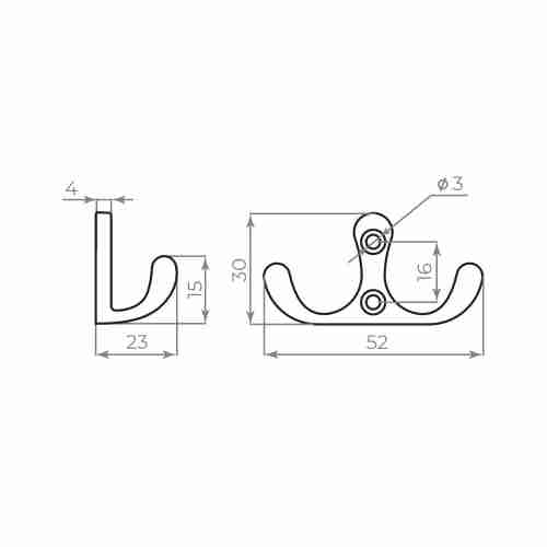 Крючок Ajax (Аякс) настенный MB-K-004 PB золото