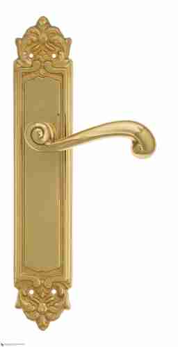 Дверная ручка Venezia "CARNEVALE" на планке PL96 полированная латунь
