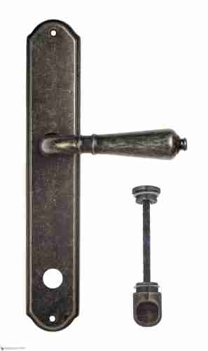 Дверная ручка Venezia "VIGNOLE" WC-2 на планке PL02 античное серебро