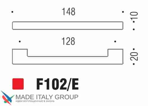 Ручка скоба модерн COLOMBO DESIGN F102E-NM матовый черный 128 мм