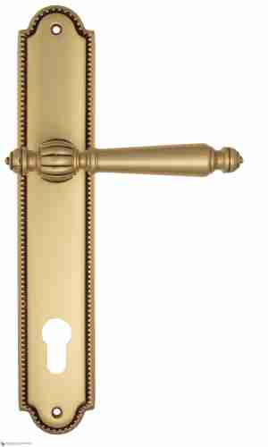 Дверная ручка Venezia "PELLESTRINA" CYL на планке PL98 французское золото + коричневый