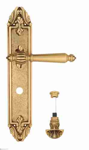 Дверная ручка Venezia "PELLESTRINA" WC-4 на планке PL90 французское золото + коричневый