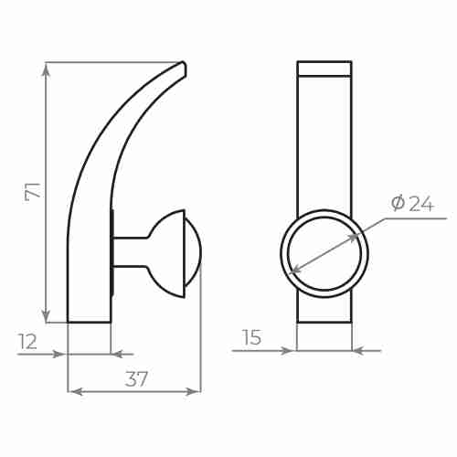 Крючок Ajax (Аякс) настенный MB-LM/K-004 ABG зеленая бронза