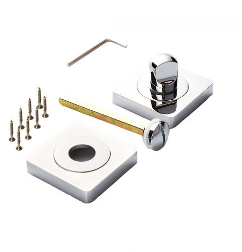 Завертка квадратная к ручкам RENZ INBK 02 SW/CP супер белый/хром блестящий