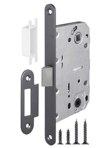 Замок межкомнатный дверной под фиксатор пластиковый Fuaro PLASTIC P96WC-50 GR графит