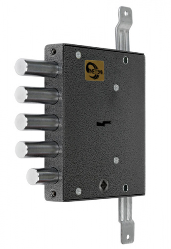 Замок врезной сувальдный с задвижкой МЕТТЭМ ЗВ8 152.1.0 с тягами (без лицевой планки), 5 кл.