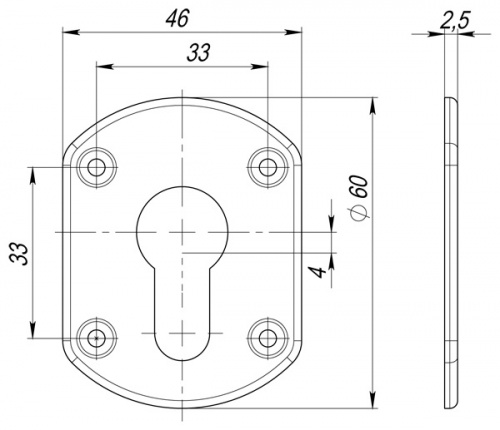 Декоративная накладка Fuaro ESC031-SN-3 (мат никель) на цилиндр (2 шт)
