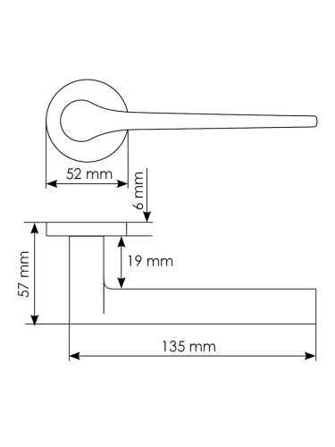 Ручка дверная Morelli LAND MH-60-R6 BL раздельная на круглой розетке 6 мм, цвет черный, ЦАМ Light