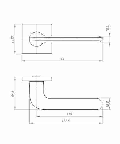 Ручка раздельная K.ARC.Q52.ASPECT BL-24 черный