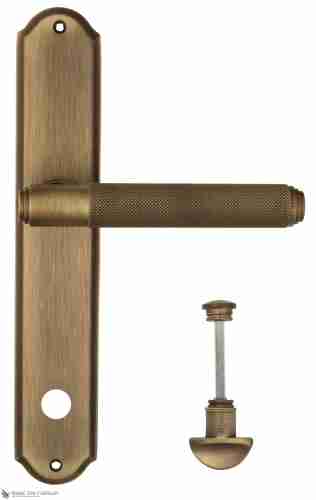 Дверная ручка Venezia "EXA ZIG" WC-2 на планке PL02 матовая бронза