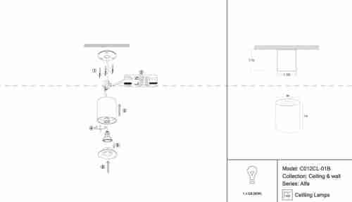 Потолочный светильник Maytoni Alfa C012CL-01B