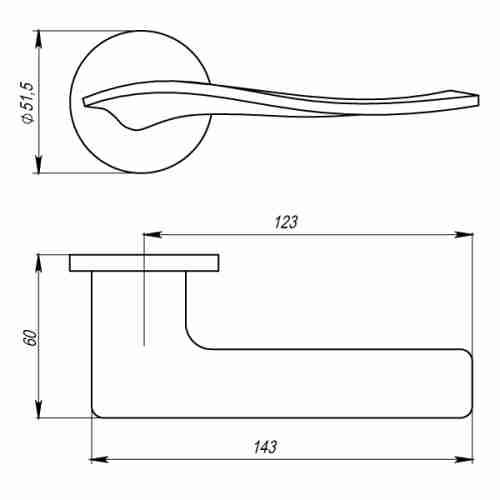 Комплект на 2 двери - Ручки дверные межкомнатные Armadillo AQUA URS MWSC-33 Итальянский тисненый