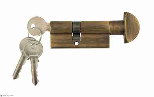 Цилиндровый механизм ключ-вертушка Venezia 25/10/35 матовая бронза