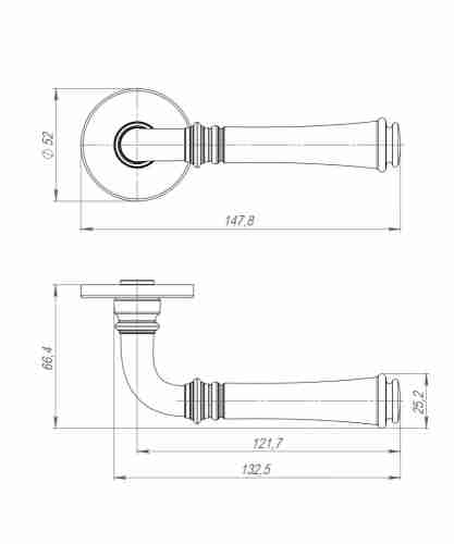 Ручка раздельная R.ARC.R52.SORENTO BL-24 черный