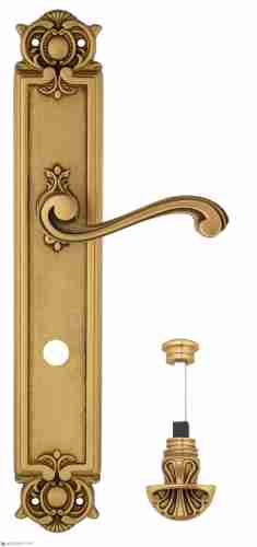 Дверная ручка Venezia "VIVALDI" WC-4 на планке PL97 французское золото + коричневый