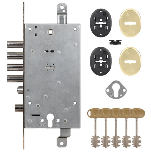 Замок врезной двухсистемный Mottura 54.797-S (левый), ключ 40 мм
