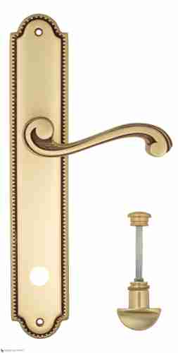 Дверная ручка Venezia "VIVALDI" WC-2 на планке PL98 французское золото + коричневый