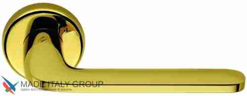 Дверная ручка на круглом основании COLOMBO Roboquattro ID41RSB-OL полированная латунь