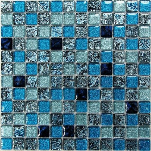 Мозаика Bonaparte стекло с камнем Satin Blue 8х23х23 30х30