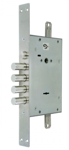 Замок врезной сувальдный с защёлкой МЕТТЭМ ЗВ9 343.1.1 с тягами, 5 кл.