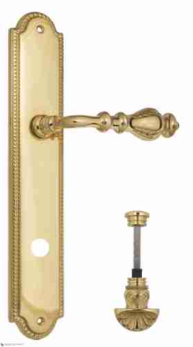 Дверная ручка Venezia "GIFESTION" WC-4 на планке PL98 полированная латунь