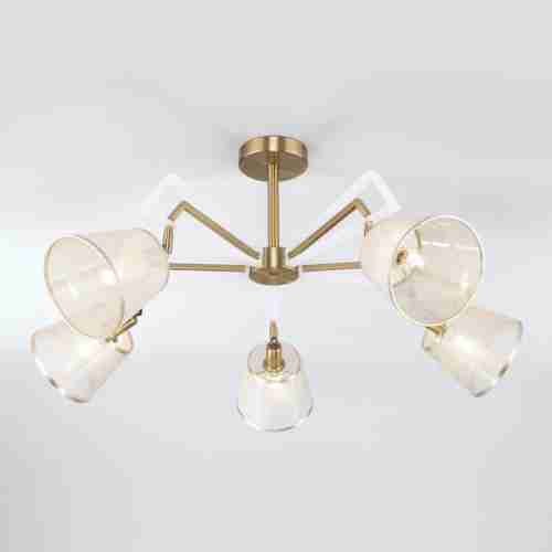 Потолочная люстра Eurosvet 60082/5 золотая бронза