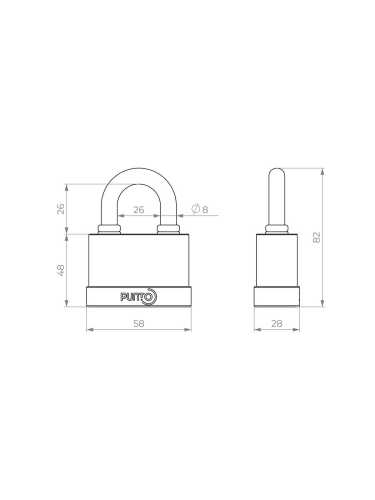 Замок Punto (Пунто) навесной PK-5055