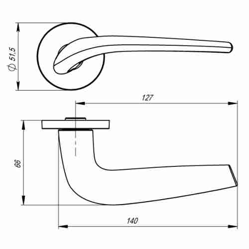 Комплект на 4 двери - Ручки дверные межкомнатные Armadillo TWIN URS AB-7 бронза