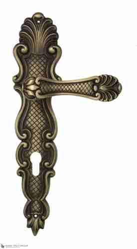 Дверная ручка Venezia "FENICE" CYL на планке PL92 матовая бронза