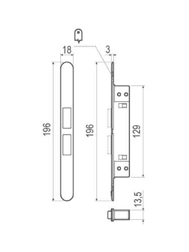 Магнитная AGB (АГБ) защелка регулируемая Touch B01120.30.78 (серый) с лицевой планкой B01120.31.34