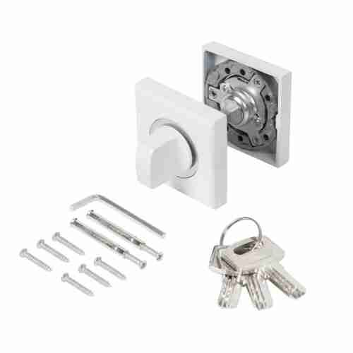 Завертка сантехническая Ajax (Аякс) с фиксацией ключом BK6.FIX.JK WH-19 белый