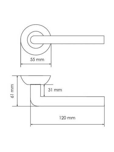 Комплект дверных ручек Morelli MH-03 BL с заверткой MH-WC BL, цвет черный