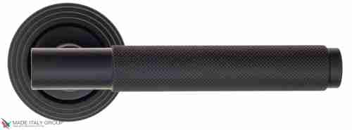 Дверная ручка на круглом основании Fratelli Cattini "UNA X" D8-NM матовый черный