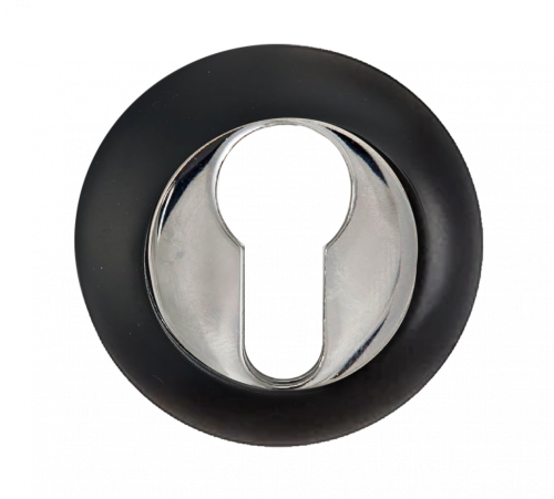 Накладка на цилиндр PUERTO INET AL 08 B/CP черный/хром блестящий