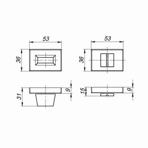 Ручка поворотная WC-BOLT BK6 UCS BPVD-77 Вороненый никель