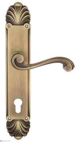 Дверная ручка Venezia "VIVALDI" CYL на планке PL87 матовая бронза