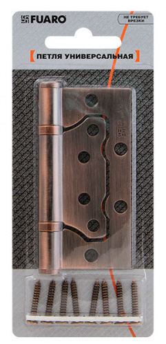 Петля универсальная без врезки Fuaro 500-2BB/BL 100x2,5 SB мат. золото