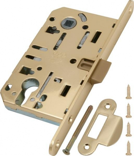 Замок дверной под цилиндр AGB (АГБ) B01103.50.03.567 латунь пласт.яз. инд.упак+B01000.13