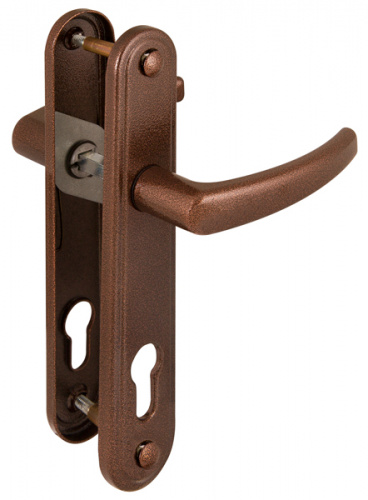 Ручка на планке дверная под цилиндр Гардиан 4132 Вега (медный антик) /124:1:54(2474)/