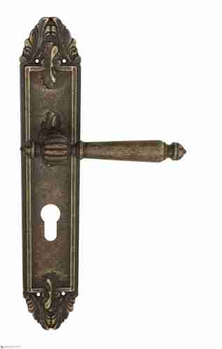 Дверная ручка Venezia "PELLESTRINA" CYL на планке PL90 античная бронза