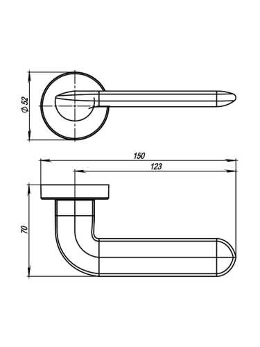 Ручка дверная Armadillo (Армадилло) межкомнатная R.URB52.EXCALIBUR (EXCALIBUR URB4) BPVD-77 вороненый никель  Набор 6
