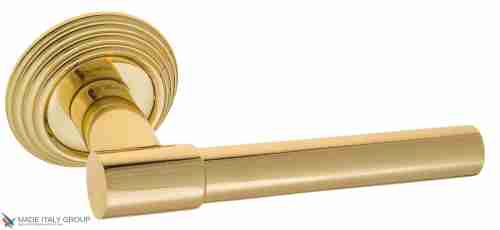 Дверная ручка на круглом основании Fratelli Cattini "UNA" D8-OLV полированная латунь